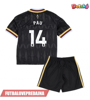 Lacne Dětský Futbalové dres Aston Villa Pau Torres #14 2026-27 Krátky Rukáv - Preč (+ trenírky)